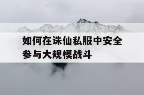 如何在诛仙私服中安全参与大规模战斗