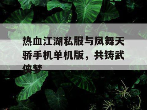 热血江湖私服与凤舞天骄手机单机版，共铸武侠梦