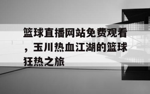 篮球直播网站免费观看，玉川热血江湖的篮球狂热之旅