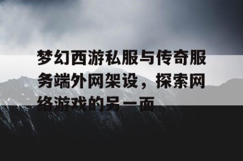 梦幻西游私服与传奇服务端外网架设，探索网络游戏的另一面