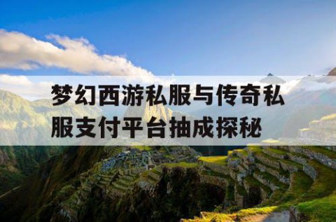 梦幻西游私服与传奇私服支付平台抽成探秘