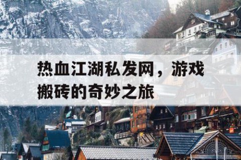 热血江湖私发网，游戏搬砖的奇妙之旅