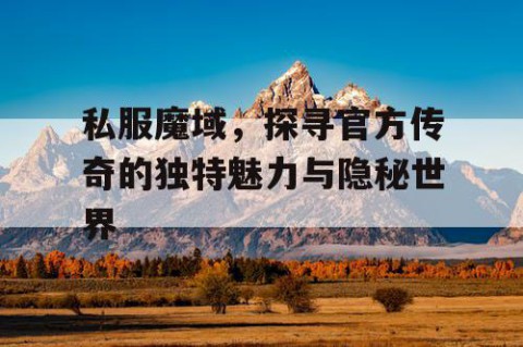 私服魔域，探寻官方传奇的独特魅力与隐秘世界