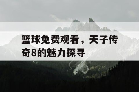 篮球免费观看，天子传奇8的魅力探寻