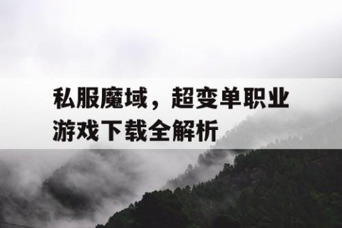 私服魔域，超变单职业游戏下载全解析