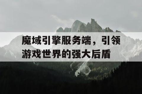 魔域引擎服务端，引领游戏世界的强大后盾