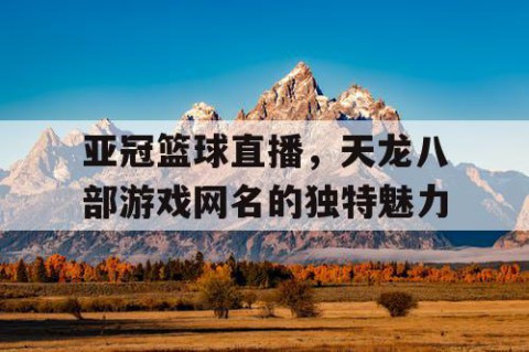 亚冠篮球直播，天龙八部游戏网名的独特魅力