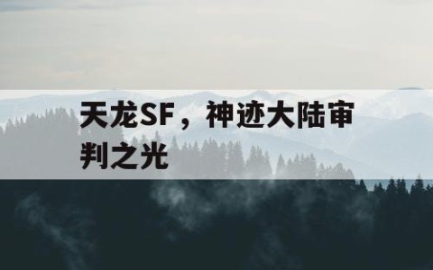 天龙SF，神迹大陆审判之光