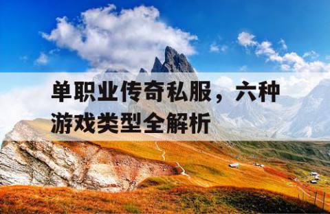 单职业传奇私服,六种游戏类型全解析