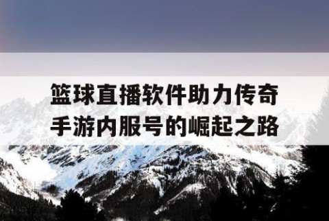 篮球直播软件助力传奇手游内服号的崛起之路
