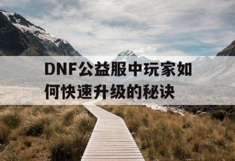 DNF公益服中玩家如何快速升级的秘诀