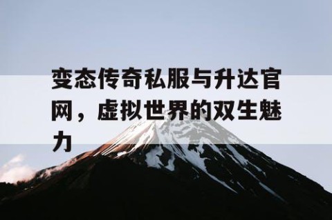变态传奇私服与升达官网,虚拟世界的双生魅力