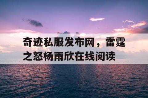 奇迹私服发布网，雷霆之怒杨雨欣在线阅读