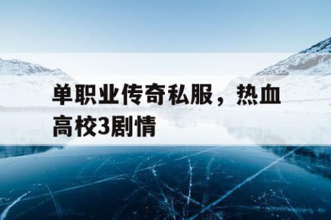 单职业传奇私服，热血高校3剧情