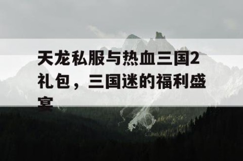 天龙私服与热血三国2礼包，三国迷的福利盛宴