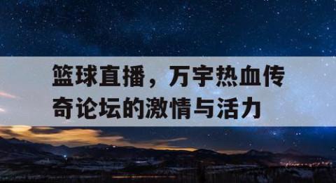 篮球直播，万宇热血传奇论坛的激情与活力
