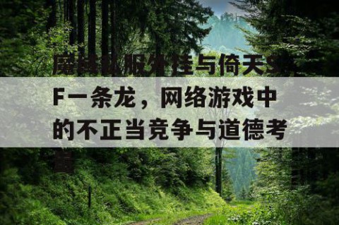 魔域私服外挂与倚天SF一条龙，网络游戏中的不正当竞争与道德考量