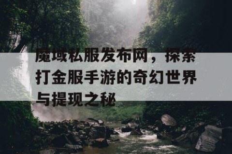 魔域私服发布网，探索打金服手游的奇幻世界与提现之秘