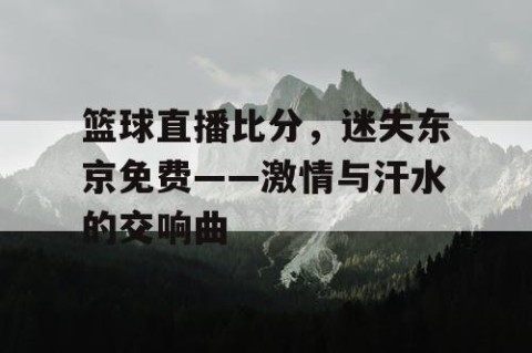 篮球直播比分,迷失东京免费——激情与汗水的交响曲