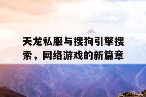 天龙私服与搜狗引擎搜索，网络游戏的新篇章