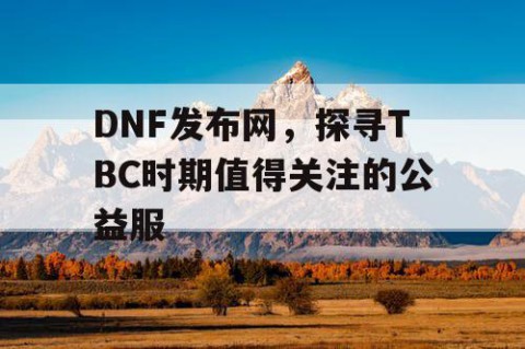 DNF发布网，探寻TBC时期值得关注的公益服
