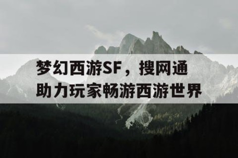 梦幻西游SF，搜网通助力玩家畅游西游世界