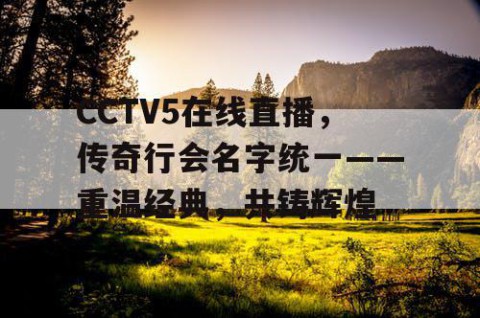 CCTV5在线直播，传奇行会名字统一——重温经典，共铸辉煌