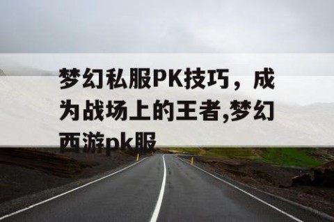 梦幻私服PK技巧，成为战场上的王者,梦幻西游pk服