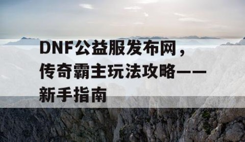 DNF公益服发布网，传奇霸主玩法攻略——新手指南