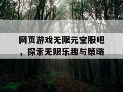 网页游戏无限元宝服吧，探索无限乐趣与策略