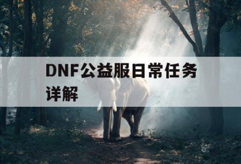 DNF公益服日常任务详解