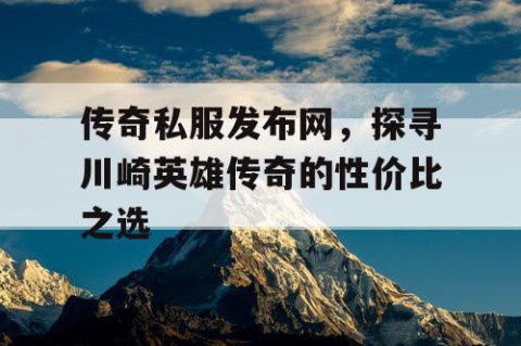 传奇私服发布网，探寻川崎英雄传奇的性价比之选