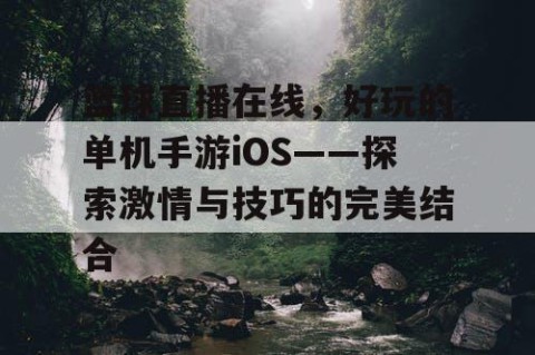 篮球直播在线，好玩的单机手游iOS——探索激情与技巧的完美结合