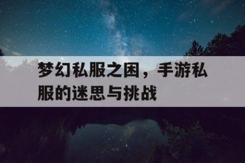 梦幻私服之困，手游私服的迷思与挑战