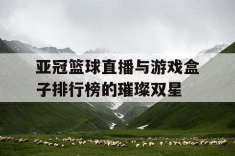 亚冠篮球直播与游戏盒子排行榜的璀璨双星