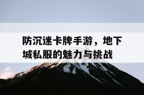 防沉迷卡牌手游，地下城私服的魅力与挑战