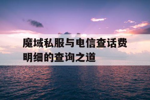 魔域私服与电信查话费明细的查询之道