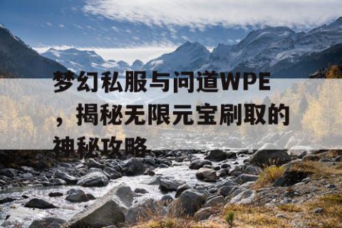 梦幻私服与问道WPE，揭秘无限元宝刷取的神秘攻略