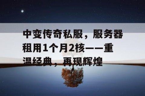中变传奇私服,服务器租用1个月2核——重温经典,再现辉煌