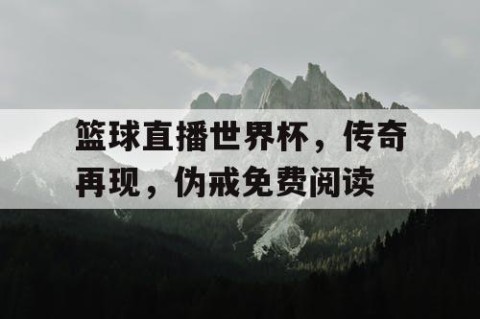 篮球直播世界杯，传奇再现，伪戒免费阅读