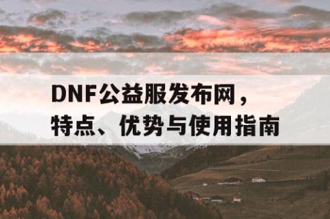 DNF公益服发布网，特点、优势与使用指南