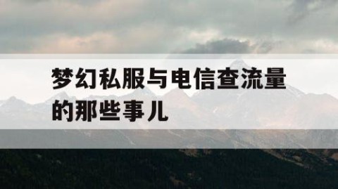 梦幻私服与电信查流量的那些事儿