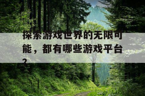 探索游戏世界的无限可能，都有哪些游戏平台？