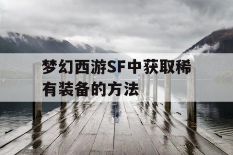 梦幻西游SF中获取稀有装备的方法