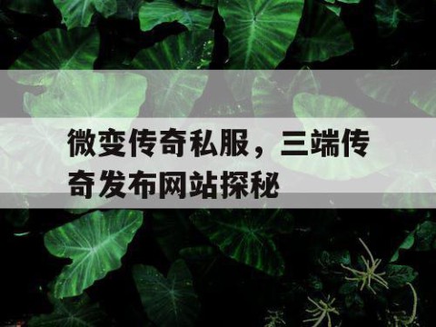 微变传奇私服，三端传奇发布网站探秘