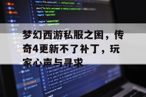 梦幻西游私服之困，传奇4更新不了补丁，玩家心声与寻求