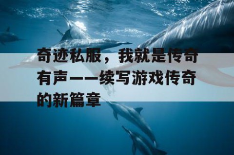 奇迹私服，我就是传奇有声——续写游戏传奇的新篇章