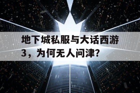 地下城私服与大话西游3，为何无人问津？
