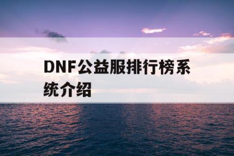 DNF公益服排行榜系统介绍