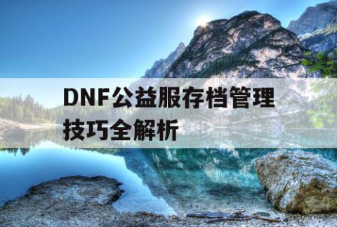 DNF公益服存档管理技巧全解析